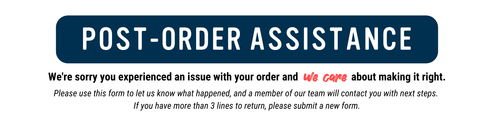 Post-Order Assistance(1)